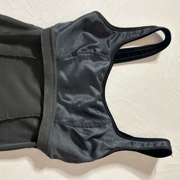 Vintage Papillon Blanc Black Velvet Cropped Tank Top, Women's Size Small - Picture 2 of 5